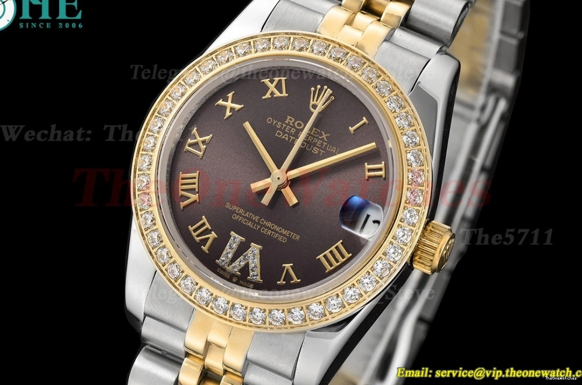 Chocolate YG GDF Dia Datejust MY8215 28mm SS Rmn 0510